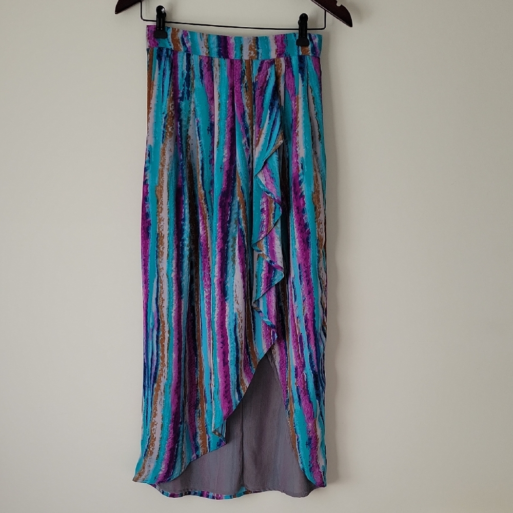 Cynthia Rowley Women's Multicolour High-Low Asymmetrical Skirt- Size 2